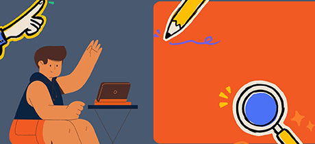  A vibrant cartoon image split into two distinct sections
